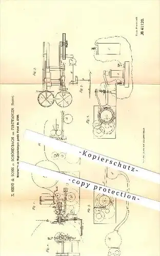 original Patent - X. Heine & Sohn , Schönenbach bei Furtwangen , 1886 , Magnesiumlampe , Lampe , Magnesium , Beleuchtung