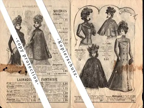 Ancien catalogue Mode 1900-1901 , SAMARITAINE , Paris , Old Fashion Catalogue !!!