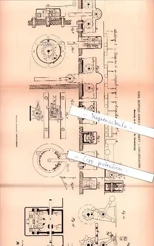 Original Patent - Carl L.A. Kromrey in Sangerhausen  , 1885 , Neuerung an Signalleinen für Eisenbahn !!!