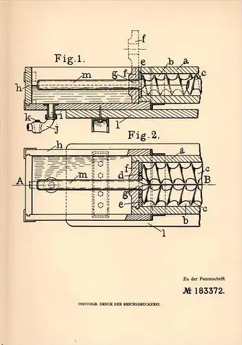 Original Patentschrift - A.H. Bouwens in `s- Hertogenbosch , 1906 , Butter - Formpresse , Presse !!!