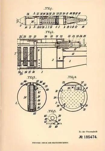 Original Patentschrift - A. Bureau in Domaine de la Feuillade b. Nimes , 1905 , Torpedo mit Rückstoßantrieb !!!