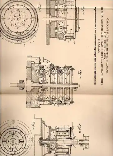 Original Patentschrift - C. Luther in Goslar und Wien , 1901 , Kugelschleudermühle !!!