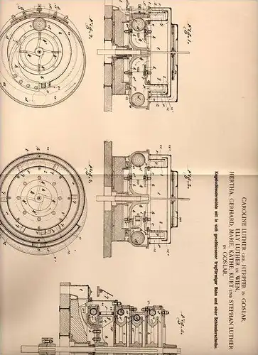 Original Patentschrift - C. Luther in Goslar und Wien , 1901 , Kugelschleudermühle !!!
