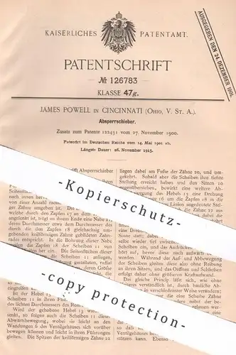 original Patent - James Powell , Cincinnati , Ohio , USA , 1901 , Absperrschieber | Schieber , Steuerung | Motor