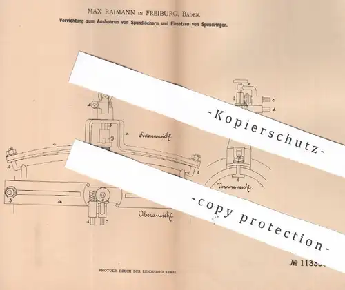 original Patent - Max Raimann , Freiburg , Baden , 1899 , Ausbohren von Spundlöchern | Bohrer , Bohren , Spund !