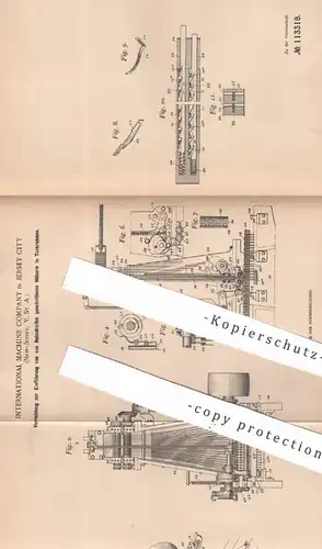 original Patent - International Machine Company , Jersey City , New Jersey , USA , 1899 , Zündholz | Streichholz | Holz