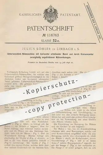 original Patent - Julius Köhler , Limbach i. S. , 1898 , Überwendlich - Nähmaschine | Nähmaschinen | Schneider , Nähen