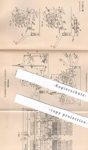 original Patent - Norman Collins , London , England , 1898 , Kontrollkasse | Registrierkasse , Kasse , Kassen , Münzen
