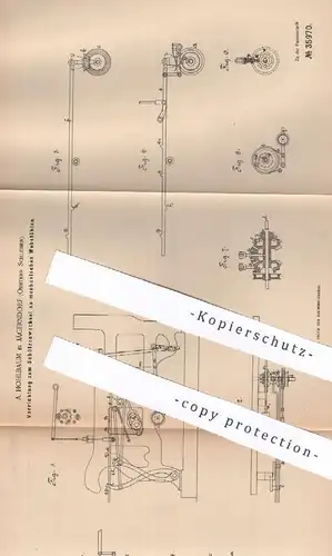 original Patent - A. Hohlbaum , Jägerndorf , Österr. Schlesien , 1885 , Schützenwechsel am mechanischen Webstuhl | Weber