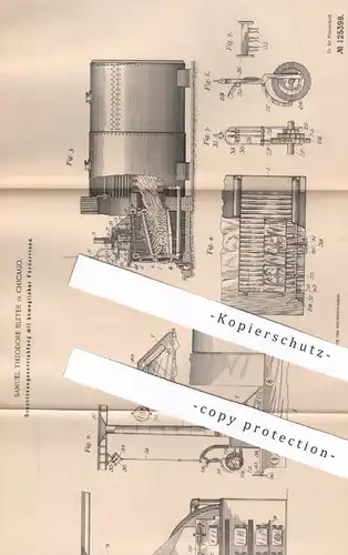 original Patent - Samuel Theodore Bleyer , Chicago , USA , 1900 , Beschickung mit beweglicher Förderrinne | Dampfkessel