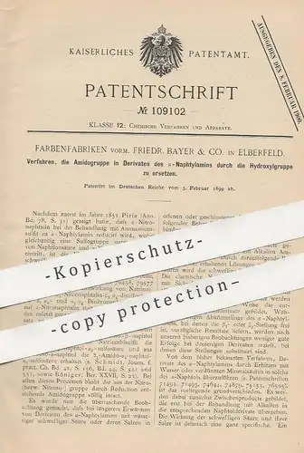 original Patent - Farbenfabriken vorm. Fr. Bayer & Co. Elberfeld | 1899 | Ersetzen der Amidogruppe in Derivaten | Chemie