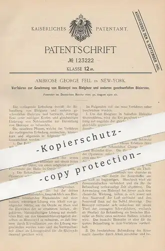 original Patent - Ambrose George Fell , New York , USA , 1900 , Gewinnung von Bleioxyd aus Bleiglanz | Blei , Erz !!