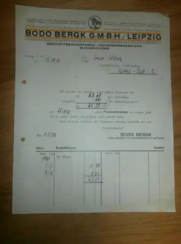 altes Dokument - Bodo Bergk GmbH in Leipzig , 1931 , Druckerei , A. Colditz in Hartha i. Sa !!!
