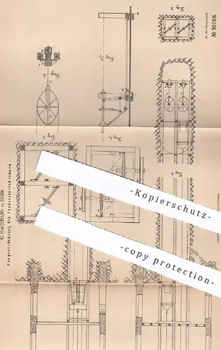 original Patent - C. Hagemann , Essen , 1885 , Fangvorrichtung für Fördereinrichtungen | Bergbau , Bergwerk !!