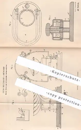 original Patent - Peter Bruckmann , München , 1893 , Durch Druck zu entleerender Butterbehälter | Butterfass , Butter !