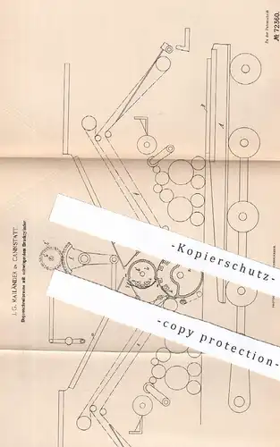original Patent - J. G. Mailänder , Stuttgart / Cannstatt , 1893 , Doppelschnellpresse | Schnellpresse , Presse , Druck