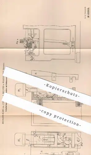 original Patent - Hermann Eger , Johann A. Richter , Warnsdorf / Böhmen , 1892 , Ausrücker für Webstuhl | Weben , Weber