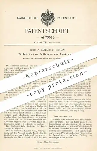 original Patent - Fa. A. Roller , Berlin 1892 , Entleeren von Tunkrahmen | Sprengstoff | Schwefel , Paraffin | Zündstoff