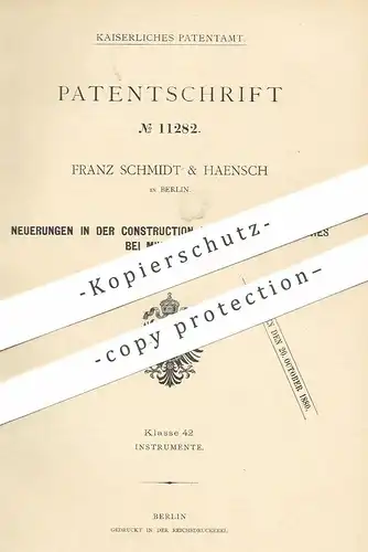 original Patent - Franz Schmidt & Haensch , Berlin , 1880 , Präparatentisch am Mikroskop | Mikroskope !!