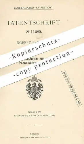 original Patent - Robert Rauscher , Berlin , 1879 , Erzeugung galvanoplastischer Figuren | Legierung , Metall , Blei