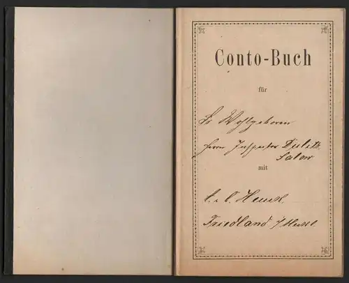 Contobuch, 1884 , Inspektor Dulitz in Salow b. Neubrandenburg , Friedland !!!