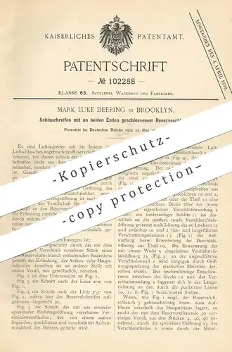 original Patent - Mark Luke Deering , Brooklyn 1897 , Schlauchreifen mit Reserveschlauch | Schlauch Reifen , Rad , Räder