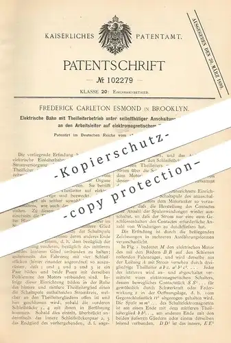 original Patent - Frederick Carleton Esmond , Brooklyn , Elektrische Bahn | Eisenbahn | Straßenbahn !!!