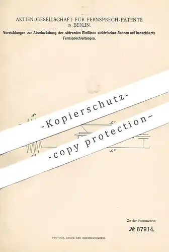 original Patent - AG für Fernsprech - Patente , Berlin , 1894 , Fernsprecher , Eisenbahn | Bahn , Bahnen , Strom !!