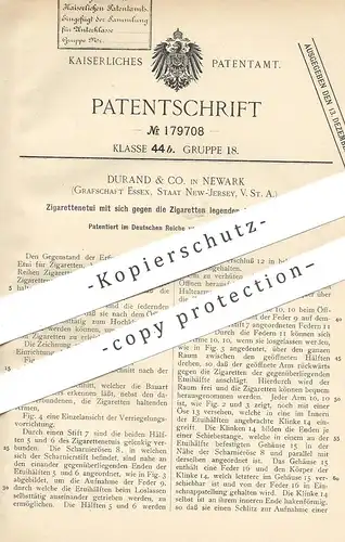 original Patent - Durand & Co. , Newark , Essex , New Jersey , USA , 1906 , Zigarettenetui | Zigaretten - Etui | Tabak