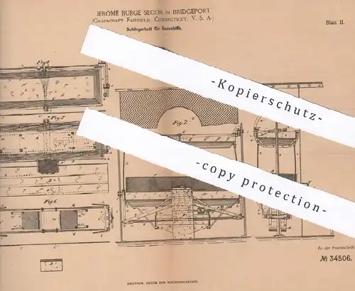 original Patent - Jerome Burge Secor , Bridgeport , Fairfield , Connecticut , USA | Schlingerbrett für Schiffe | Schiff