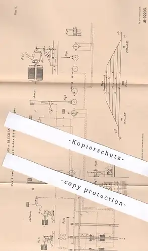 original Patent - W. Henning , Bruchsal , 1896 , Fahrtenwähler an elektrischen Blockeinrichtungen | Eisenbahn , Bahn !!