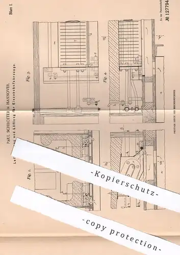 original Patent - Paul Schroeter , Hannover , 1901 , Luftheizung u. Lüftung für Eisenbahnen | Eisenbahn , Heizung !!!
