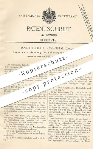 original Patent - Isaie Fréchette , Montreal , Canada  1901 , Schuhwerk - Nagelmaschine | Schuster , Schuh , Schuhmacher