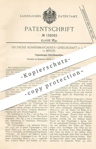 original Patent - Deutsche Schreibmaschinen GmbH , 1900 , Typenstangen - Schreibmaschine | Druck , Druckerei !!