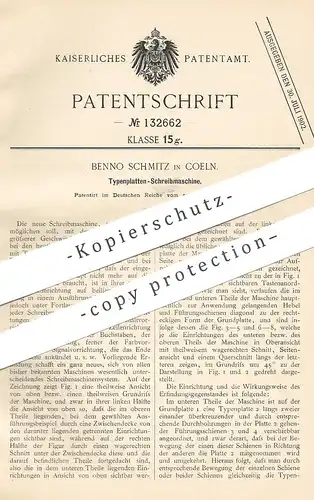 original Patent - Benno Schmitz , Köln , 1901 , Typenplatten - Schreibmaschine | Schreibmaschinen | Typen , Druck !!