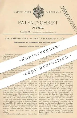 original Patent - Max Rosenhammer , Moritz Holzmann , München , 1895 , Gewindebohrer | Bohrer , Bohren , Bohrmaschine !!