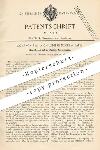 original Patent - Compagnie de la Chaudière Mixte , Paris , Frankreich , 1896 , Dampfkessel | Kessel , Dampfmaschine !!