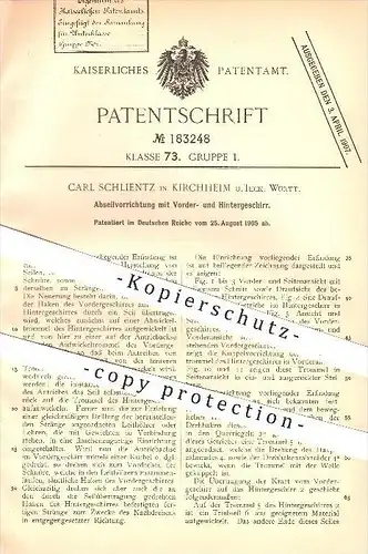 original Patent - Carl Schlientz in Kirchheim u. Teck , Württ. , 1905 , Herstellung von Seilen , Stränge , Seil , Tau !