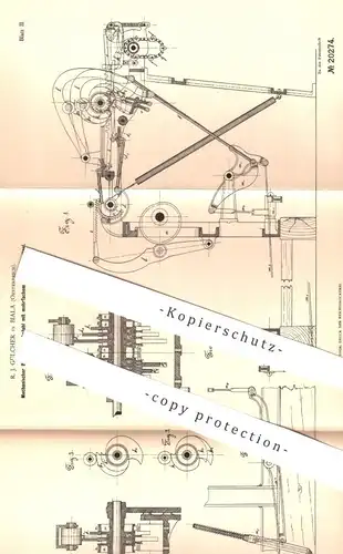 original Patent - R. J. Gülcher , Biala , Österreich , 1881 , Mechanischer Buckskin - Webstuhl | Weben , Weber , Weberei