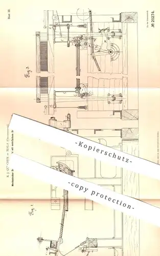 original Patent - R. J. Gülcher , Biala , Österreich , 1881 , Mechanischer Buckskin - Webstuhl | Weben , Weber , Weberei