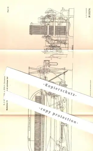 original Patent - R. J. Gülcher , Biala , Österreich , 1881 , Mechanischer Buckskin - Webstuhl | Weben , Weber , Weberei