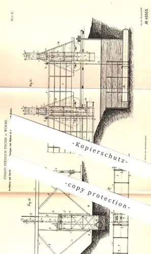 original Patent - Johann Friedrich Fischer , Worms , 1888 , Verlegen von Rohr in wasserhaltigem Boden | Klempner !!!