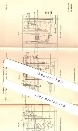 original Patent - Ludwig Schreiber , Mittweida , Sachsen , 1886 , Herstellung von Maillon | Kettenglied , Metall , Draht