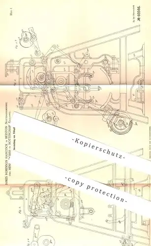 original Patent - James Robinson Hancock , Beeston , Nottinghamshire | Henry Dobbs , Nottingham , England | Tüllspitzen