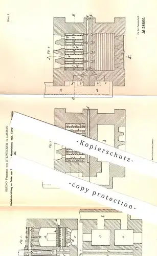 original Patent - Bruno Freiherr von Steinäcker , Lauban , Polen , 1883 , Ofen z. Brennen von Klinker , Porzellan , Kalk