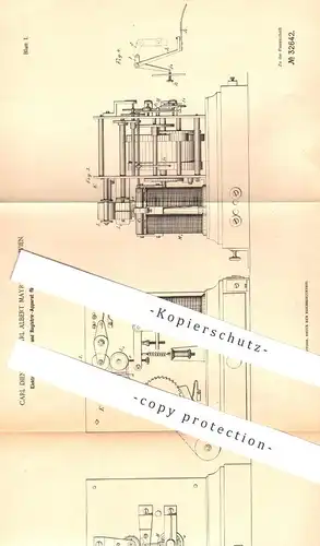 original Patent - Carl Diener , Carl Albert Mayrhofer , Wien , Österreich , 1884 , Elektr. Kontrollapparat für Eisenbahn