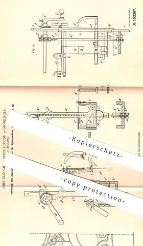 original Patent - John & Percy Clough , Grove Mills , Keighley , England , 1898 , Spulen für Spinnmaschinen | Spinnen