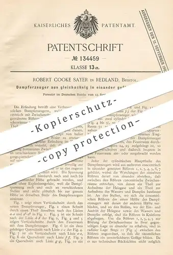 original Patent - Robert Cooke Sayer , Redland , Bristol , 1900 , Dampferzeuger | Dampfmaschine | Dampf !!!