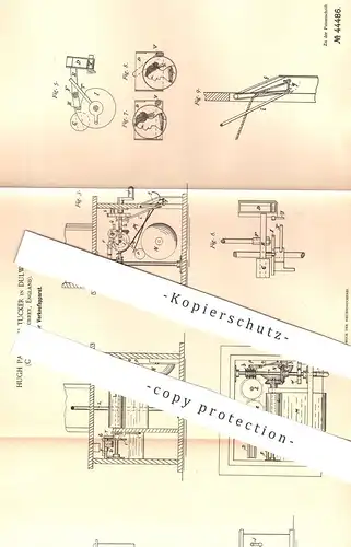 original Patent - Hugh Paterson Tucker , Dulwich , Surrey , England , 1887 , Verkaufsautomat mit Münzeinwurf | Automat !