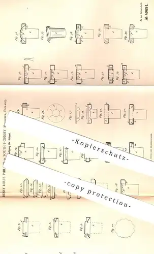 original Patent - Henry Louis Phillips , Hornsey , Middlesex , England | 1888 | Kapselbefestigung für Stöpsel , Korken